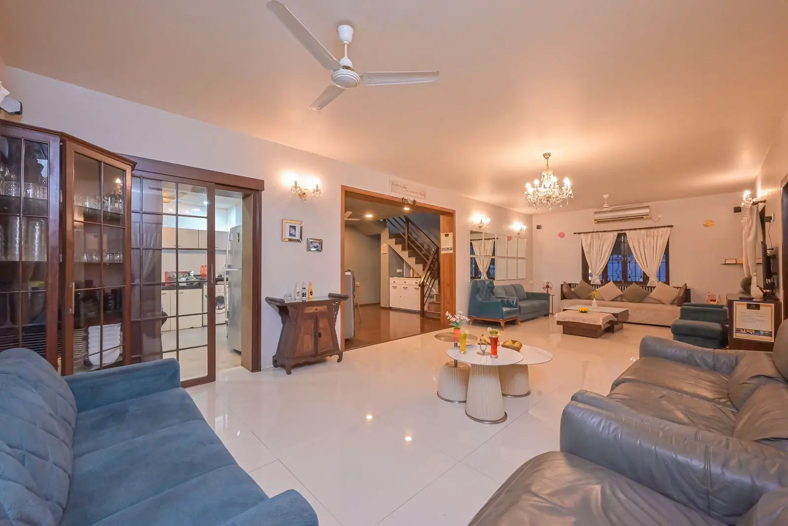 The second seating area and staircase — Carpe Diem, Lonavala