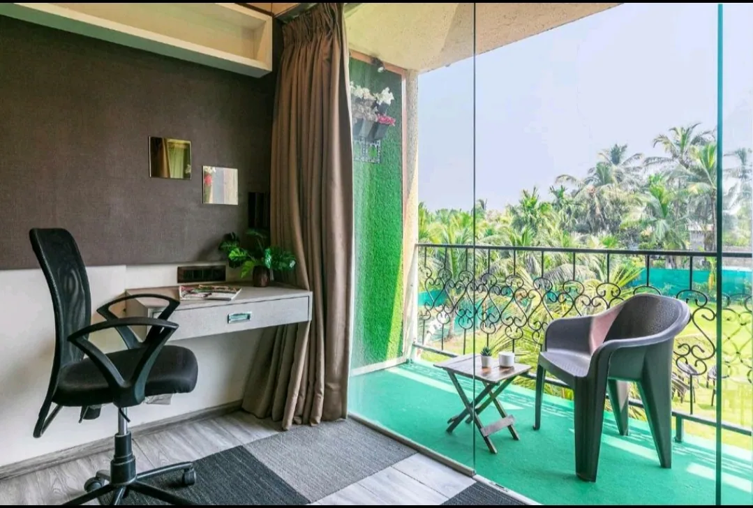 Balcony sit-out with the vertical garden — Heritage Villa, Nagaon Alibaug