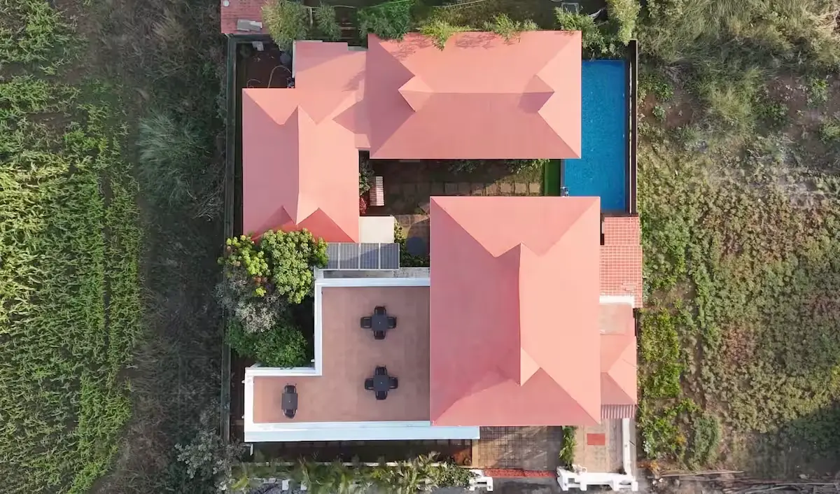 Aerial view — villa & pool — Madhavi's Villa, Lonavala