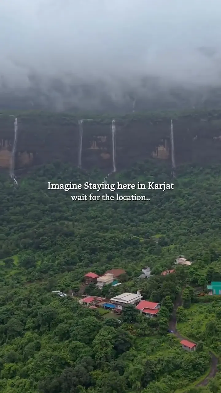 Waterfalls across the valley — Misty Cascades, Karjat