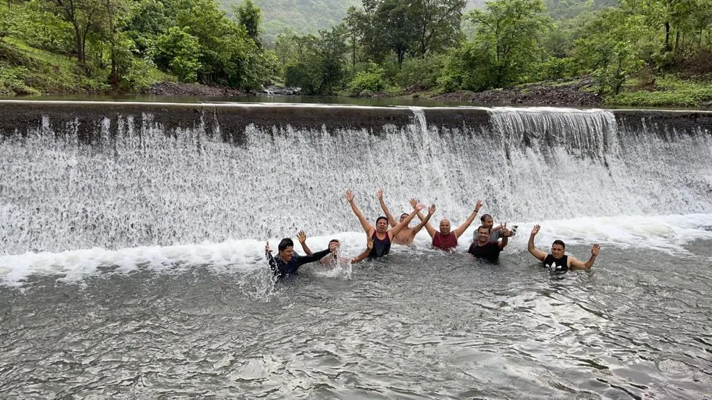 The check dam nearby — a short walk from the house — Misty Cascades, Karjat